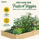 Greenes Fence Original Cedar Raised Garden Bed, 4' x 8' x 10.5" - Made in USA with North American Cedar Greenes Fence