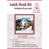 DIY Latch Hook Kits Yarn Kits Rug Pattern Arts and Crafts Crochet Needlework（Horse：20x15in/52X38CM） DL-YTG
