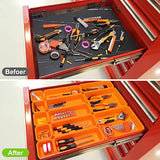 42 Pack Tool Box Organizer Tool Tray Dividers, Rolling Tool Chest Cart Cabinet Workbench Desk Drawer Organization and Storage for Hardware, Parts, KeFanta