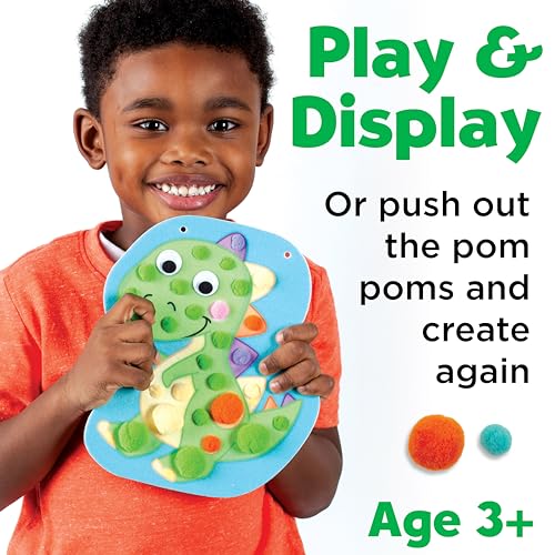 Creativity for Kids Pom Pom Pictures: Dinosaurs - Toddler Learning Toys, Sensory Play for Ages 3+ Creativity for Kids