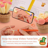 Dasonwin Crochet Kit for Beginners,Crafts for Adults,Knitting kit with Step-by-Step Video Tutorials,Complete Green Cactus Adult Crafts (B) Dasonwin