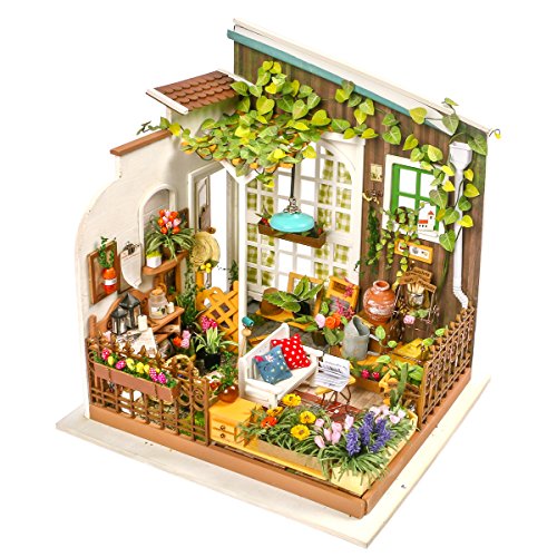 RoWood DIY Miniature Dollhouse Kit with Furniture, 1:24 Scale Model House Kit, Mini Dollhouse Model Kits for Adults, Crafts for Adults Teen Gifts on - WoodArtSupply