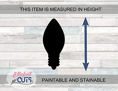 Christmas Light Bulb Wood Cutouts for crafts, Laser Cut Wood Shapes 5mm thick Baltic Birch Wood, Multiple Sizes Available Elliefont Styles