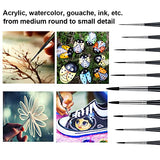 Transon 10pcs Small Detail Miniature Model Painting Brush Set for Acrylic Watercolor Gouache Ink Tempera and Body Painting TRANSON