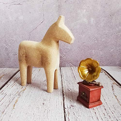 EXCEART Unfinished Wood Animal Ornament Blank Wood Horse Peg Doll Figure Cutout Table Statue Model Desktop Centerpiece for Kids DIY Painting Home - WoodArtSupply