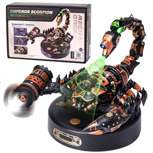 Gift for Men/Teens/Engineer/Hobbyist - ROBOTIME MI04 Mechanical Plastic Model to Build - Emperor Scorpion Model Kit - 123 Pieces 3D Puzzle - WoodArtSupply