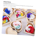 NOLITOY 5pcs Vintage Cases Unfinished Treasure Chest Heart Jewelry Case Ring Case Jewelry Organizer Tray Engagement Ring Heart Case Ring Chest NOLITOY