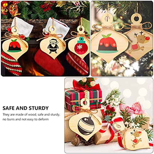 VOSAREA 50pcs Wooden Sign Pendant Ornaments for Gifts Unfinished Wood Cutouts Wood Heart Embellishments Heart Wood Cutout Natural Wood Slices Hanging VOSAREA