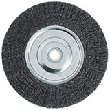Forney 72747 Wire Bench Wheel Brush, Fine Crimped with 1/2-Inch and 5/8-Inch Arbor, 6-Inch-by-.008-Inch Forney
