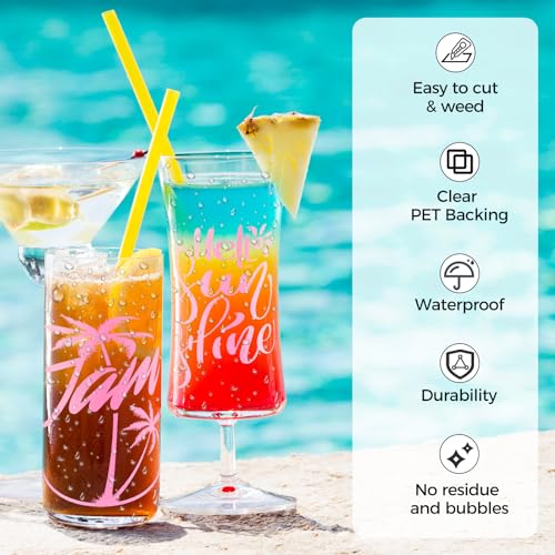 16 Pack Permanent Vinyl Bundle - Self Adhesive Vinyl Sheets for Cricut, Permanent Outdoor Vinyl Sheets for Home Decal, Mug, Ceramics,DIY Craft Lya Vinyl