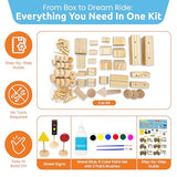 SparkJump Build & Paint Your Own Wooden Cars - Creative & Fun Arts & Crafts for Kids - Woodworking Kit for Kids - Easy to Assemble Wooden Cars to SparkJump