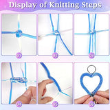 cridoz Lanyard String Kit, Boondoggle String with 25 Rolls Plastic Lacing Cord and 50Pcs Keychain Lanyard Accessories, Gimp String Lanyard Weaving cridoz