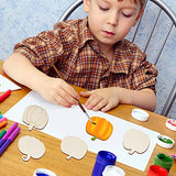 32 Pieces Wooden Pumpkin Cutout Thanksgiving Fall Crafts Pumpkins Unfinished Wood Craft Cutout Blank Paint Pumpkin Shape Cutout for Thanksgiving Jetec