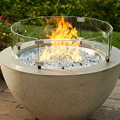 Onlyfire 10 pounds Fire Glass for Propane Fire Pit and Gas Fireplace, 1/4 Inch Reflective Firepit Glass Rocks for Fire Pit Table and Fire Bowl, High - WoodArtSupply