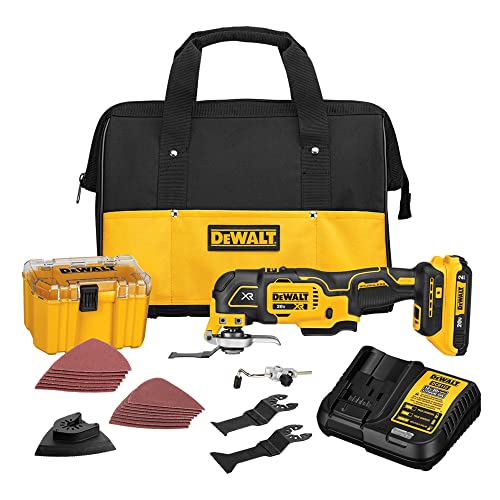 DEWALT 20V MAX XR Multi-Tool Kit, Oscillating Tool, 6-Speed, Quick Blade Change for Multi-Tool Needs, Cordless (DCS356D1) DEWALT