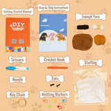 Nikolle Crochet Kit for Beginners with Step-by-Step Video Tutorials Crochet Animal Kit Crochet Starter Kits for Adults Kids - Dachshund(Brown) Nikolle