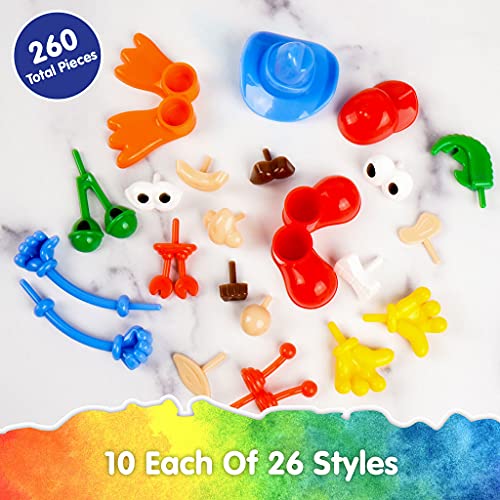 Colorations - BUILDME Creative Creatures Dough Builders (Includes 260 pieces) - Dough & Molding Clay Accessories for Kids - Screen-Free Play Time -