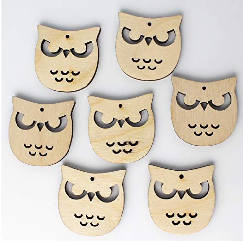 ALL SIZES BULK (12pc to 100pc) Unfinished Wood Laser Cutout Owl Dangle Earring Jewelry Blanks Shape Crafts Made in Texas Texan Wood Crafts