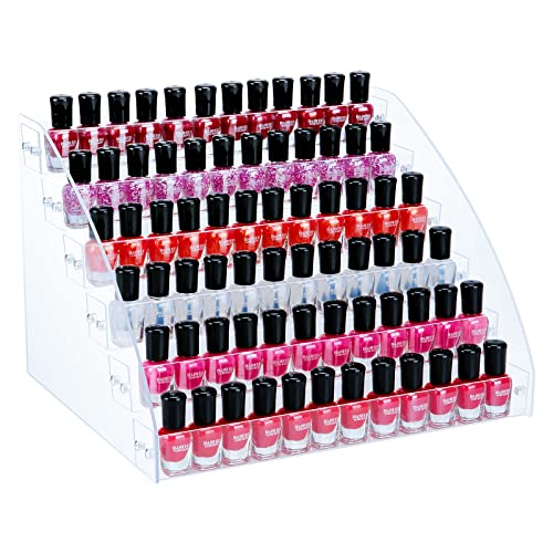 KINGROW Nail Polish Organizer 72 Bottles of 6 Layers Acrylic Display Rack Eyeglasses Storage Essential Oils Holder Makeup Organizer KINGROW