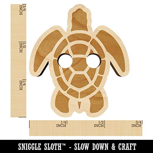 Sea Turtle Tribal Wood Buttons for Sewing Knitting Crochet DIY Craft - Small 0.75 Inch (12pcs) Sniggle Sloth
