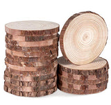 Lemonfilter Natural Wood Slices 16 Pcs 4.3-4.7 Inches Craft Wood Kit Wooden Circles Unfinished Log Wooden Rounds for Arts Crafts Wedding Christmas Lemonfilter