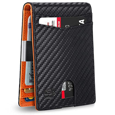 Zitahli Slim Wallet for Men Gifts 12 Card Slots ID Window With Money Clip Minimalist RFID Front Pocket Bifold Leather Small Thin Gift Box Dad