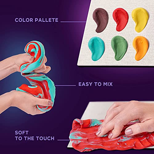 Art Kit "Sunflowers" | Arts & Crafts DIY Painting with Modeling Clay| Clay Kit for Painting | Painting Kits for Adults for Home Decoration | Air Dry OKTO