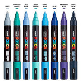 Uni Posca Cool Tones Acrylic Paint Marker Set, 8-Count, Quick-Drying, Non-Toxic, Ideal for Graffiti, Fine Art, DIY Projects, and More Uni Posca