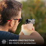 NoCry Safety Sunglasses with Green Tinted Wraparound Lenses; Tinted Safety Glasses for Men and Women with Adjustable Arms & No-Slip Grips; Work NoCry