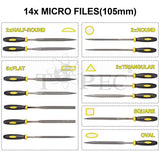 Topec 26Pcs File Set, Round and Flat File Kits are Made of High Carbon-Steel, Ideal Wooden Hand Tool for Woodwork, Metal, Model & Hobby Applications Topec