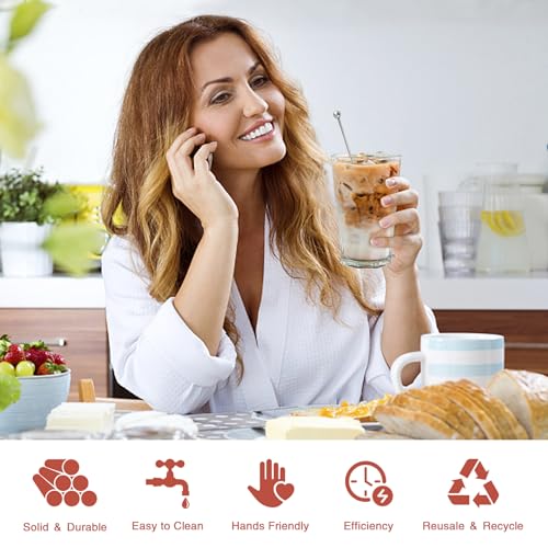 Csdtylh 15Pcs Metal Stir Sticks, Stainless Coffee Stirrers Reusable, Swizzle Sticks for Cocktails, Multifunctional Stir Sticks for Epoxy, Resin, Csdtylh