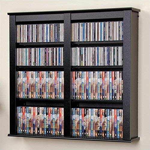 Prepac Double Wall Mounted Storage Cabinet, Black - WoodArtSupply