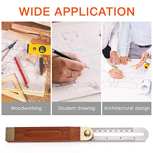 DOITOOL 1PCS 9 Inch Sliding T-Bevel Gauge Woodworking T Bevel Angle Finder with Hardwood Handle and Metric Marks DOITOOL