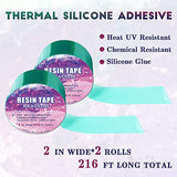 HKACSTHI 2 Rolls 216 Feet Resin Tape for Epoxy Resin Molding Silicone Epoxy Resin Tape UV Tape Epoxy Release Tape for Pouring Thermal Tape High HKACSTHI