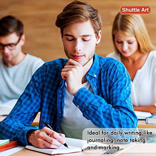 Retractable Gel Pen Refills, Shuttle Art 30 Pack Black Rollerball Gel Ink Pens Refills, Bulk Set, 0.7mm Fine Point for Writing Journaling Taking Shuttle Art