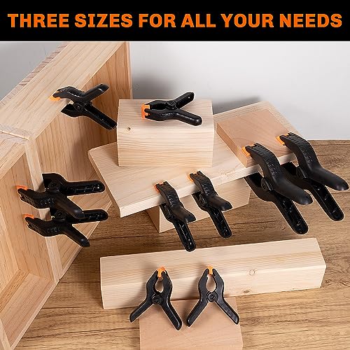 10 Pack Spring Clamps Heavy Duty - Assorted Sizes Spring Clips Plastic 6.5  Inches, 4.5 Inches, 3.5 Inches Set - Backdrop Clips Small Clamps For Crafts