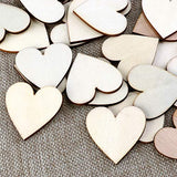 LIOOBO 100pcs Blank Wood Slices Woodsy Decor Wood Heart Embellishment Love Heart Ornament Blank Wood Heart Cutouts Heart Wood Discs Valentine Hanging LIOOBO