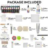 Nicpro Acrylic Pouring Kit, Artist Starter Supplies Including 19 Colors Acrylic Paints,Pouring Medium, Silicone Oil, Canvases, Gloves, Strainers, Nicpro