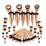 CABBE KALLO 36 pcs Ear Stretching Kit Gauges Tapers Surgical Stainless Steel &14G-00G Tunnels Gauges Set Expanders for Women Men Body Piercing CABBE KALLO