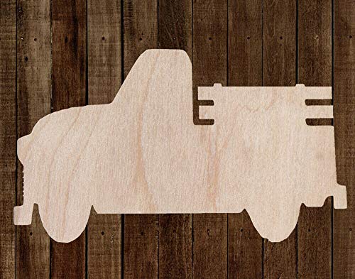 14" Vintage Truck Unfinished Wood Cutout Cut Out Shapes Ready to Paint Crafts DIY - WoodArtSupply