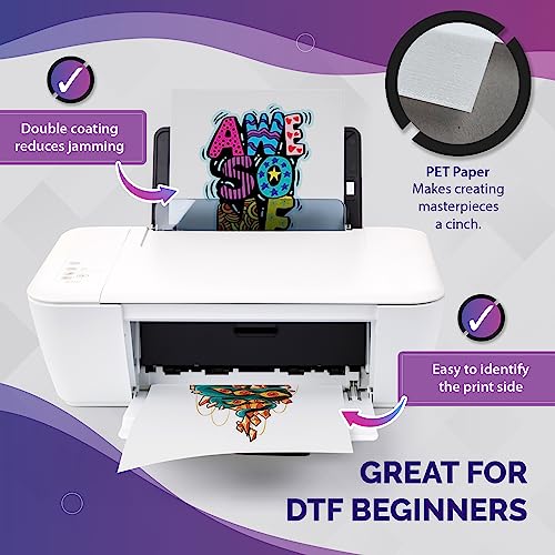 SlickLab A4 DTF Transfer Film and DTF Powder Bundle - 50 Sheets and 500g DTF Transfer Powder for Sublimation - 8.3 x 11.7 Inches - Double-Sided DTF - WoodArtSupply