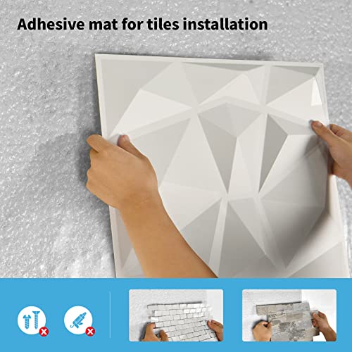 Art3d Adhesive Tile Setting Mat, Double-Sided Tape Sheet for Crafts, Arts, DIY Projects, 12in. X 120in. Damage-Free, Residue-Free Art3d