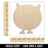 Owl Doodle Unfinished Wood Shape Piece Cutout for DIY Craft Projects - 1/4 Inch Thick - 6.25 Inch Size Sniggle Sloth