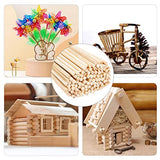 OLYCRAFT 100PCS 8×1/4 Inch Natural Wood Dowel Rods 7.87 Inch Long Bamboo Craft Sticks Round Unfinished Wood Sticks for Arts Crafts and DIY Projects OLYCRAFT