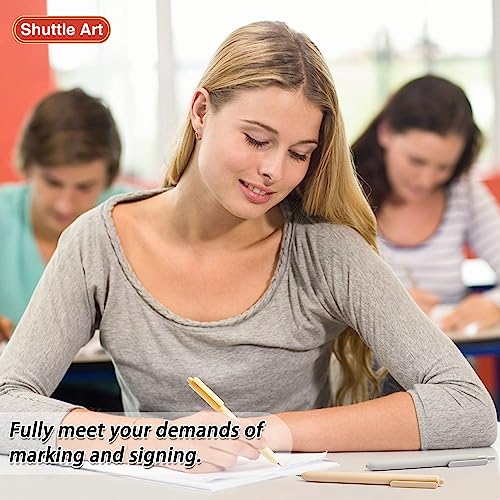 Shuttle Art School & Work Supplies Bundle, 11 Pack Mild Gel Ink Pens in black ink, 0.5mm Tip + 30 Pack Black Retractable Gel Pen Refills 0.7mm for Shuttle Art