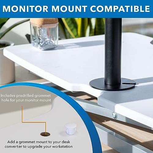 Mount-It! Electric Standing Desk Converter with 38" Tabletop, Height Adjustable Sit Stand Desk Riser, Motorized Desk Riser with Keyboard Tray and Mount-It!