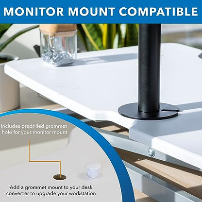 Mount-It! Electric Standing Desk Converter with 38" Tabletop, Height Adjustable Sit Stand Desk Riser, Motorized Desk Riser with Keyboard Tray and