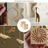 6 Pack Unfinished Wood Blocks for Crafting, 4x4x2 Inch Squares Basswood Blocks for Carving, Wood Blocks for Crafts, Basswood Carving Blocks for KEJJNYER