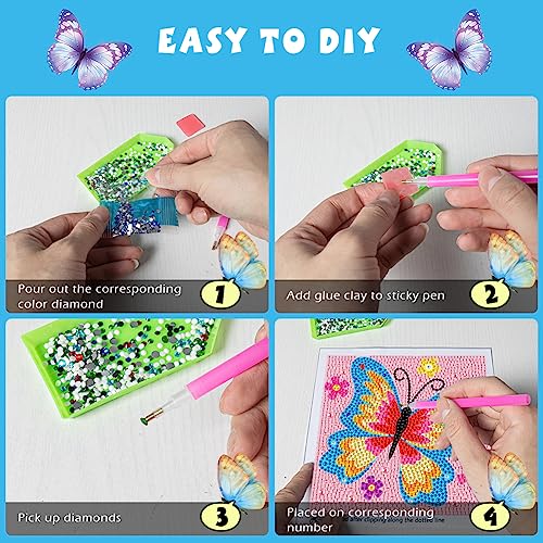 QEUOYSS Diamond Painting Kit for Kids with Wooden Frame Art and Crafts for Kids Ages 6-8 -10-12 Easy to DIY Diamond Art for Kids and Adult Beginners QEUOYSS