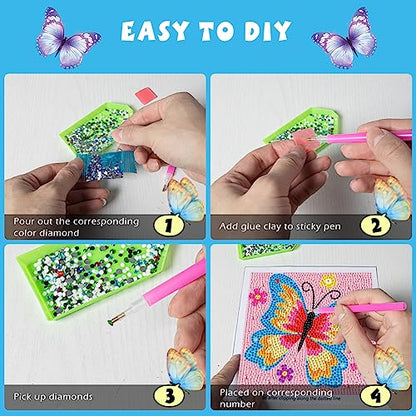 QEUOYSS Diamond Painting Kit for Kids with Wooden Frame Art and Crafts for Kids Ages 6-8 -10-12 Easy to DIY Diamond Art for Kids and Adult Beginners